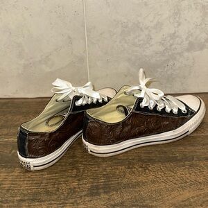 Converse black with brown leather